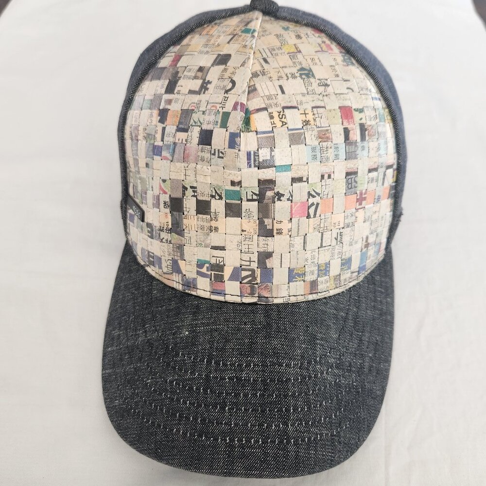 Nobis Denim Baseball Cap with Woven Paper Front Crown